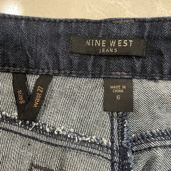Nine West Broadway jeans size 6 waist 27 bootcut dark denim wash cotton blend - Picture 11 of 16